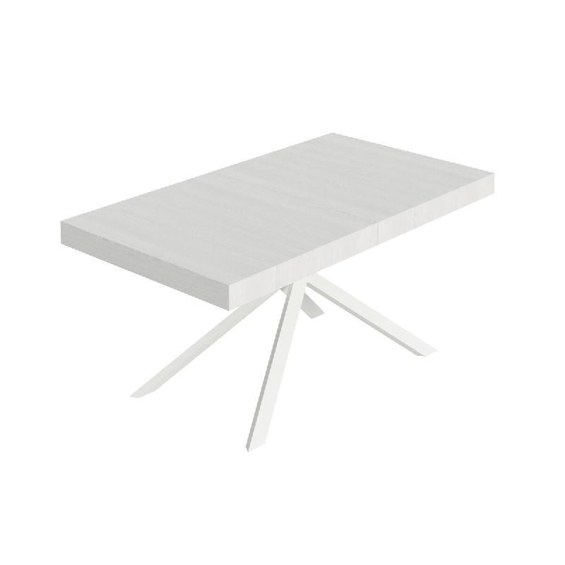 Itamoby Table Extensible Niket 160/420X90 Cm En Frêne Blanc Avec Pieds Blancs - blanc multi-matériau VE0160420NIKE-BF-BI_0