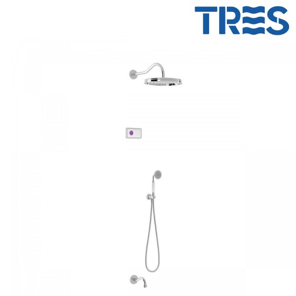 KIT DE DOUCHE THERMOSTATIQUE ÉLECTRONIQUE ET ENCASTRÉ SHOWER TECHNOLOGY CHROME - TRES 09226301