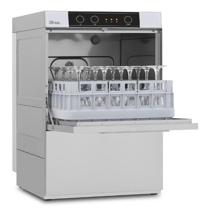 Lave-verres professionnel - 8 litres panier 390 x 390 mm - STEEL340V1_0