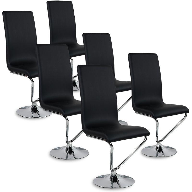 INTENSEDECO Lot de 6 chaises capitonnées Gaya Tissu Gris Intense Déco