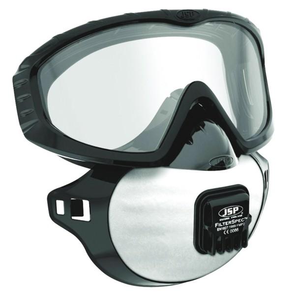 Masque respiratoire et oculaire combiné P3 - Ensemble masque + lunettes antibuée ergonomique - Référence 952712_0