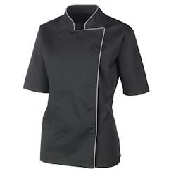 METRO Professional Veste de cuisine, polyester / coton, avec manches courtes, pour femmes, taille XL, noir - XL noir polyester 256884_0