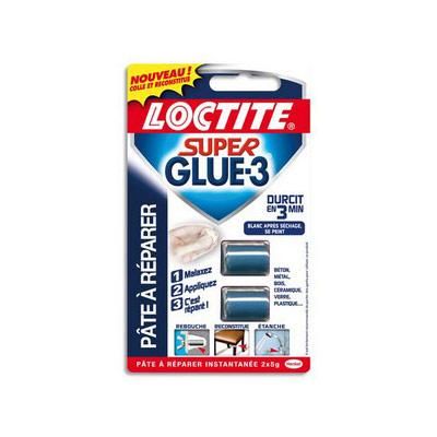 PÂTE À RÉPARER INSTANTANÉE SUPERGLUE - BLANCHE APRÈS SÊCHAGE - 2 X 5G