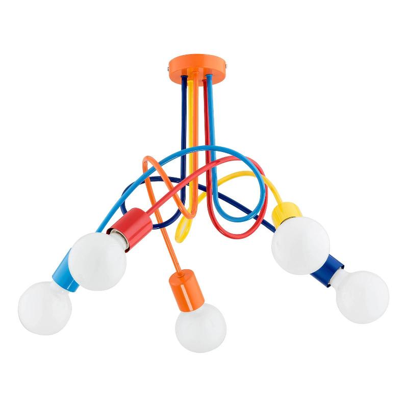 ALFA PLAFONNIER TARNOW, MULTICOLORE, MÉTAL, Ø 50 CM, À 5 LAMPES