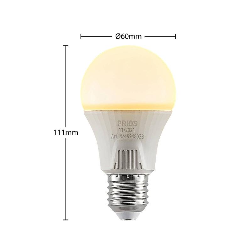 PRIOS AMPOULE LED E27 A60 11 W BLANC 2 700 K X10