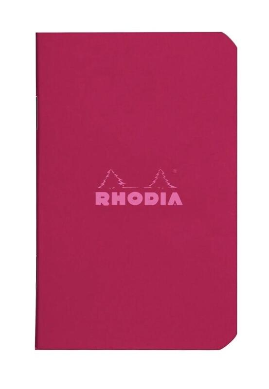 RHODIA Lot de 20 Carnet prune A7, 48p./24 feuilles 80 g/m² piquées, quadrillé 5x5 - 3037921191033_0