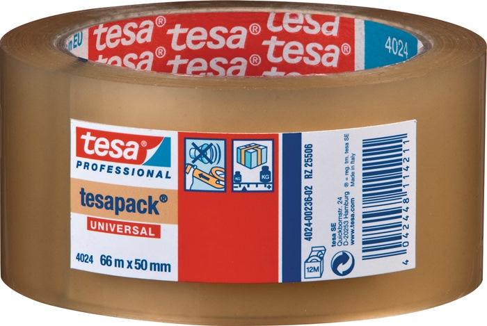 Ruban adhésif d'emballage tesapack® 4024 - PP incolore 66 m x 50 mm - Rouleau TESA_0