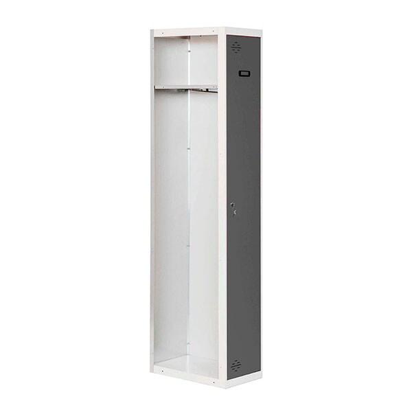 SimonRack Vestiaire Métallique Professionnel 1 Porte avec Clé, Double Compartiment, Module Additionnel, 1800x400x500 mm, Blanc/Anthract - Simonlocke_0