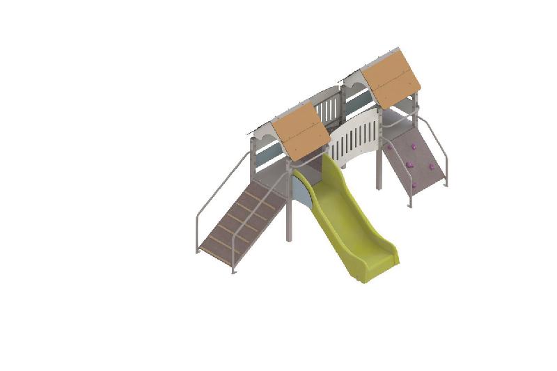 STRUCTURE FRIPOUNETTE BABY-PONT- ACIER - PLATINES - POLY - ORANGE/BLEU-WIKI CAT - MANUTAN COLLECTIVITÉS