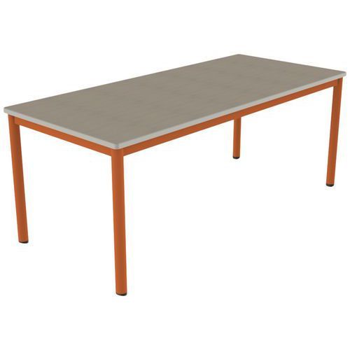 TABLE CARÉLIE MOB 180X80 T5 STR POLY. ÉRABLE G. BEIGE/PAPAYE - MOBIDECOR