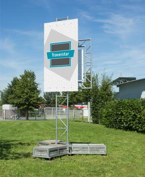 Traverstar Outdoor Fascia III - Cadre mobile en acier galvanisé pour panneaux 2000x3000 mm, avec 3 paniers de lestage_0