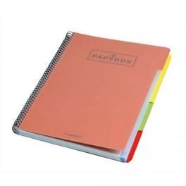 UNIPAPEL CAHIER SPIRALE 15,5X21,5 200 PAGES 70G 5X5 PERFORÉES 4 TROUS ET DÉTACHABLES. COUV. PP ASSORTIES