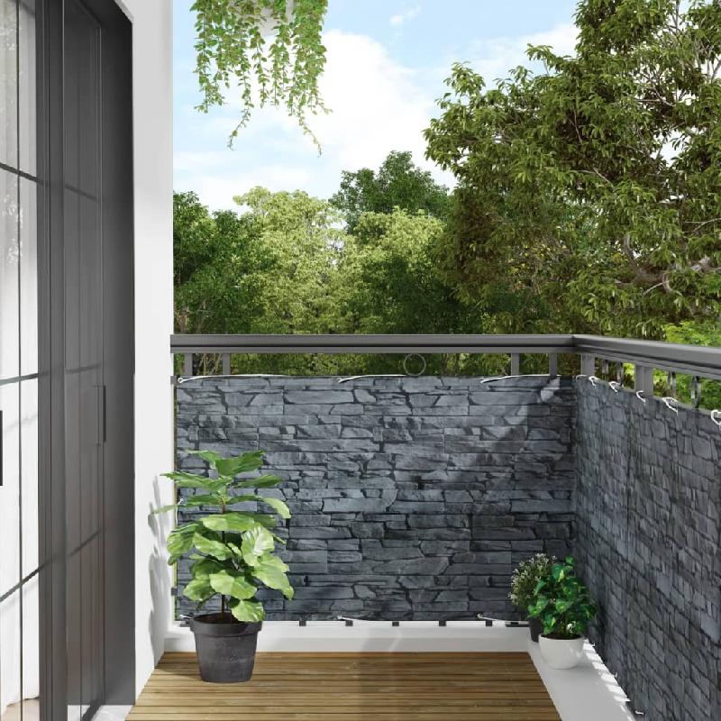 Vidaxl écran d'intimité de jardin aspect pierre de rebord gris pvc 4005469_0