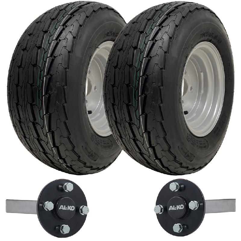 20.5x8.00-10 Trailer Kit High Speed Road Legal Wheels ALKO Hub  Stub Axle 750kg_0