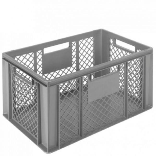 Bac norme Europe - fond plein - parois ajourées - 400 x 600 mm - Hauteur 320 mm - plastique polypropylène - robuste et alimentaire_0