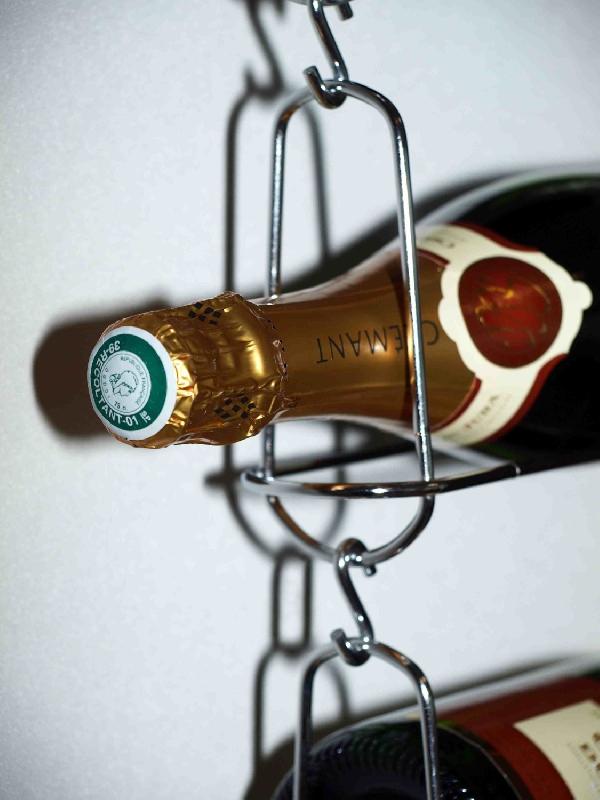 Chain My Wine 12 - Support mural pour 12 bouteilles en fil chromé pour cave et aménagement_0