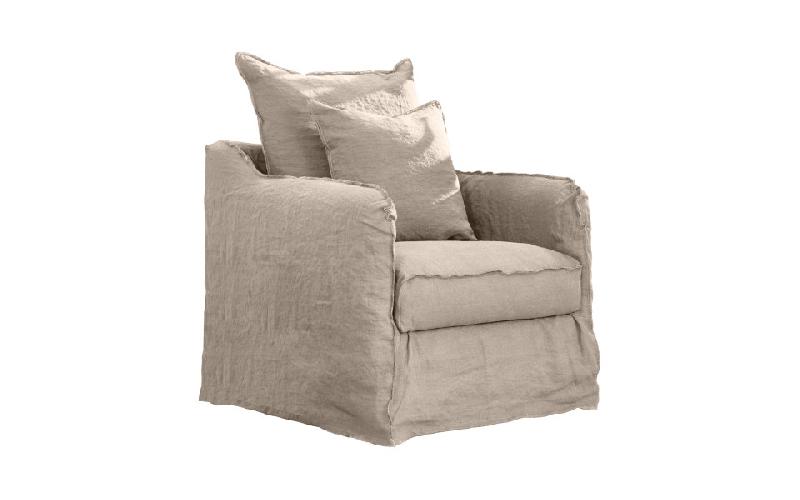 Fauteuil Cap Ferret 75 cm - Home Spirit - Déhoussable, structure en hêtre et confort en plumes_0