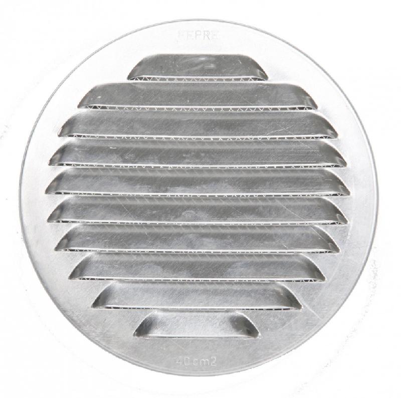 Grille d'aération en aluminium naturel - diamètre 11 cm - pour intérieur et extérieur - moustiquaire intégrée_0