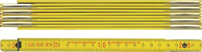 Mètre pliant en bois de hêtre - 2 m - jaune - BMI - épaisseur branches 3 mm - classe de précision III_0