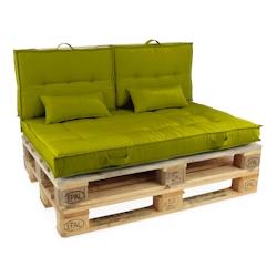 Oviala Business Pack salon de jardin palettes et cousinage vert kaki - Oviala - vert Bois massif 106908_0