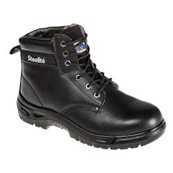 Portwest - Chaussures de sécurité montantes en cuir croute Steelite S3 Noir Taille 45 - 45 noir matière synthétique 5036108174973_0