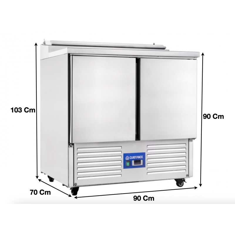Saladette réfrigérée avec compartiments GN et plan de travail 2 portes - PS200_0