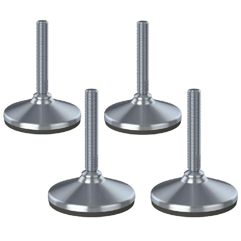 Pied de nivellement en acier inoxydable 16x100x105mm base et patin anti-vibration 2200kg-Set of_0