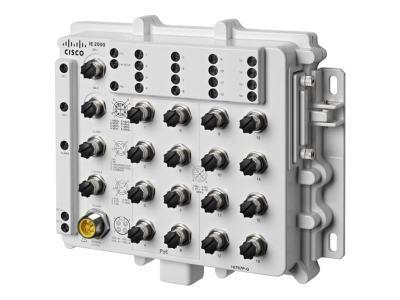 Switch ethernet 18 ports, 16 ports PoE+ et 2 ports gigabit étanche IP67 connectique M12, Administrable L2 - Référence: IE-2000-16T67P-G-E_0