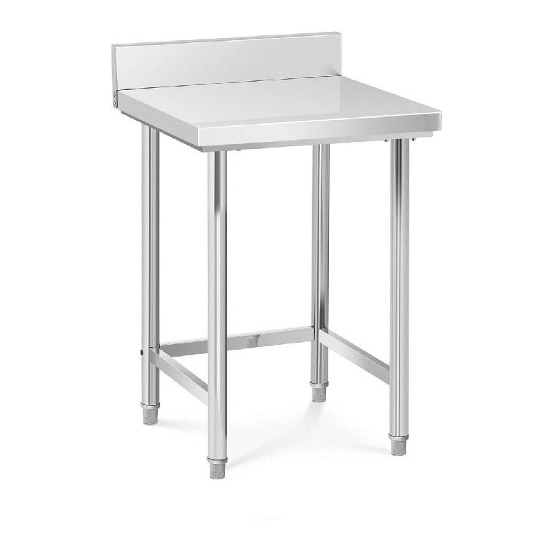 TABLE DE TRAVAIL CUISINE PROFESSIONNELLE ACIER INOX 64 X 64 CM AVEC DOSSERET CAPACITÉ DE CHARGE DE 200 KG 14_0003692_0