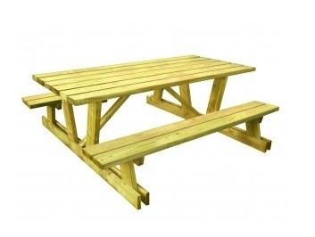 Table pique-nique Hambourg en bois traité autoclave - garantie 10 ans - accessible PMR_0