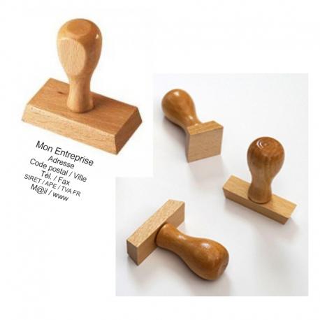 Tampon bois 8 lignes - Format maxi 100 x 80 mm - Support ajusté au texte_0