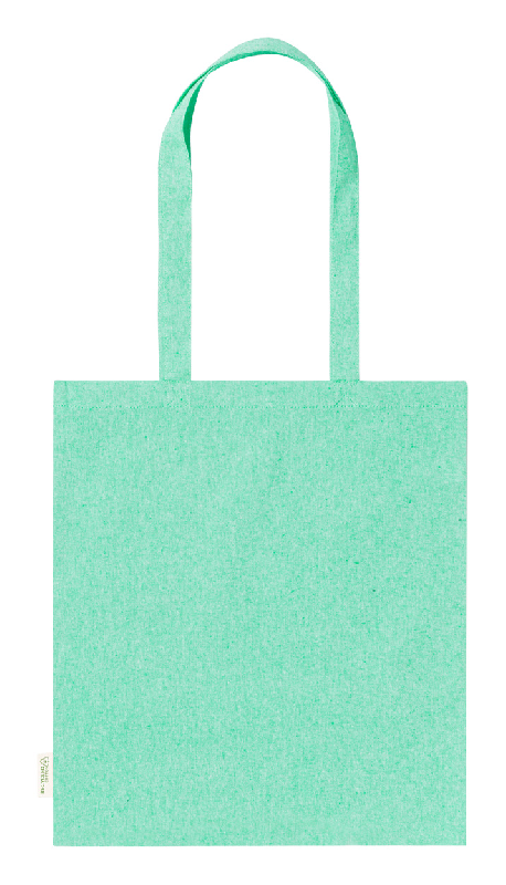 Tote bag en coton recyclé - 140 g/m² - longues poignées - couleur verte_0