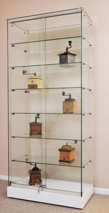 Vitrine d'exposition NADON - hauteur 180cm - design en verre pour mise en valeur d'objets_0