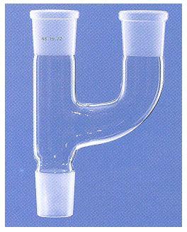 Adaptateur à 2 rodages coniques femelles et 1 rodage conique mâle - 3 rodages 14/23 - entraxe 45 mm - AS080002_0
