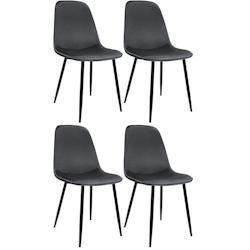 CLP Chaise de salle à manger Maryam Gris foncé/Velours - gris textile 327435_0