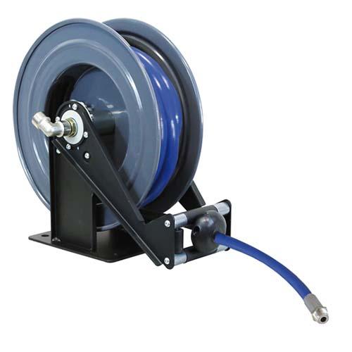 Enrouleur automatique air et eau en acier peint époxy - 10m de tuyau 3/8'' x 14,5 - Pression max 20 bars_0