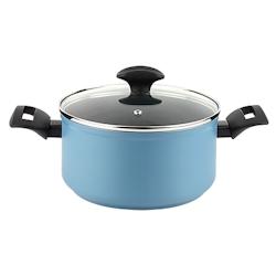 Fagor Maxima Casserole à induction 20 cm, Couvercle en verre, Aluminium forgé, Epaisseur 4 mm, Antiadhésif Ecologique XYLAN PLUS sans PFOA, Bleu -_0