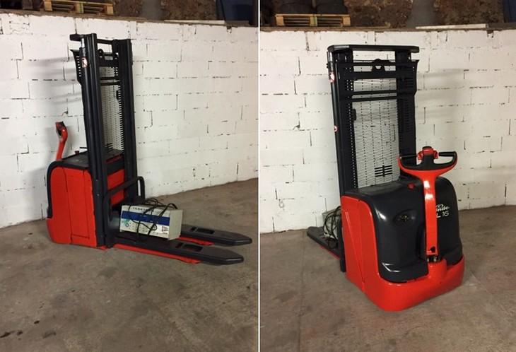 Gerbeur électrique Fenwick L16 d'occasion - 1600kg - Mât duplex - Hauteur de levage 2900mm - Batterie 24V 375Ah avec chargeur inclus_0