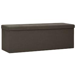 Helloshop26 - Banc banquette de rangement pliable 110 x 38 x 38 cm lin synthétique marron foncé 02_0010897 - 3000599082729_0