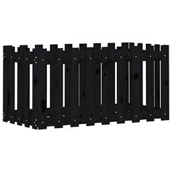 Helloshop26 - Jardinière bac lit surélevé plantes fleurs terrasse jardin de jardin design de clôture 100 x 50 x 50cm pin massif noir 02_0039789 -_0