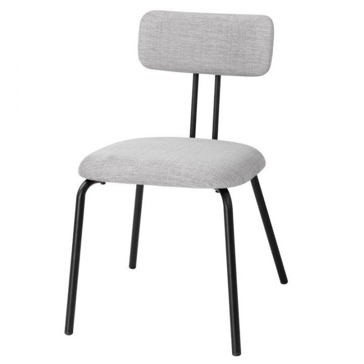 Lot de 2 chaises en acier et bois, gris noir, FAIRFIELD_0