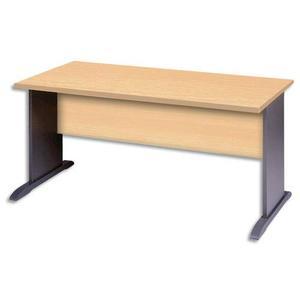 Mt international bureau droit piétement en l mt3 confort - dim. L80 x h76 x p80 cm hêtre anthracite_0