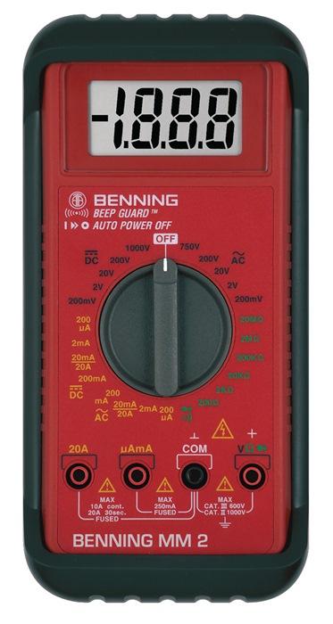 Multimètre MM 2 Benning - 0,1 mV-750 V AC, 0,1 mV-1000 V DC RMS - CAT III 600 V, CAT II 1000 V_0