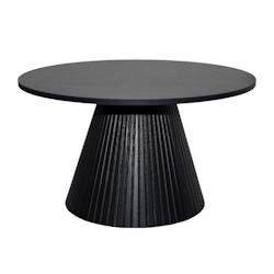 Oviala Business Table basse ronde 80 cm moderne effet bois noir - noir Bois massif 112340_0