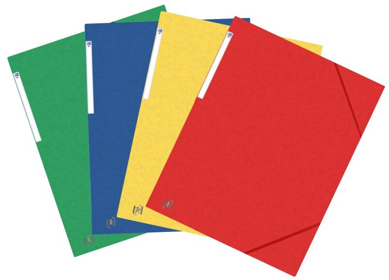 Oxford Lot de 10 Chemise 3 rabats à élastique Top File+ A3, en carte coloris assortis (4) - 3045051295293_0