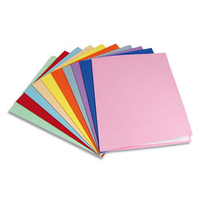 PAQUET DE 100 CHEMISES 1ER PRIX - CARTE RECYCLEE 180 GRAMMES - COLORIS ASSORTIS