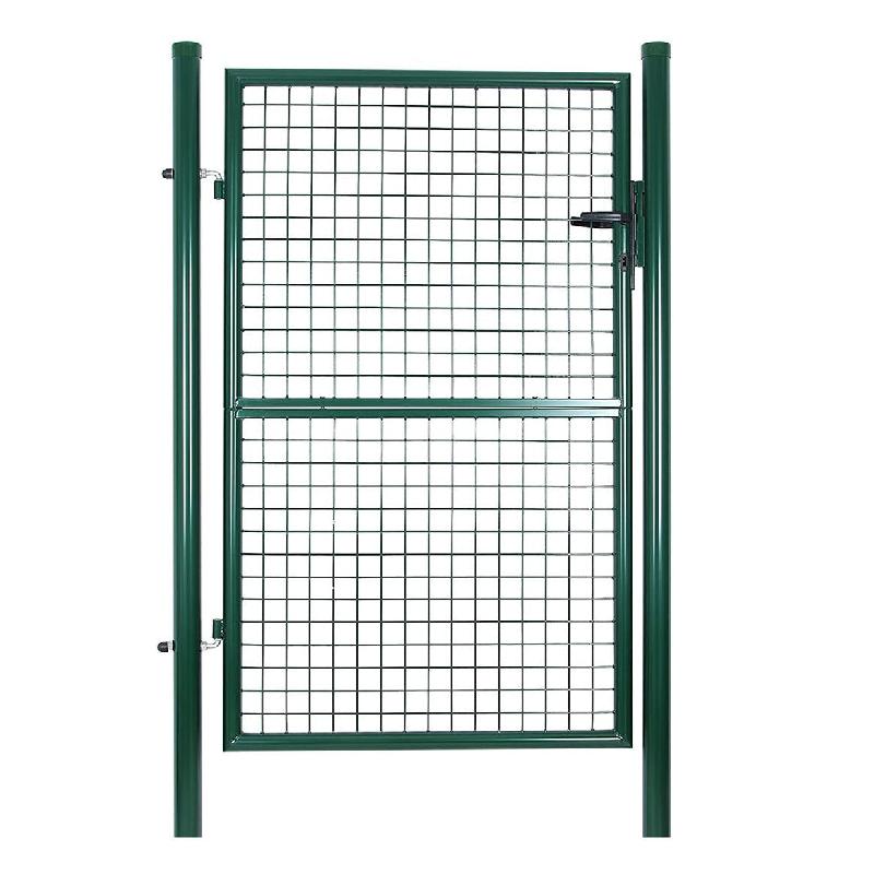 PORTILLON EN FER GALVANISÉ PORTAIL DE CLÔTURE PORTE DE JARDIN ROBUSTE ET DURABLE AVEC SERRURE POIGNÉE ET CLÉ DE QUALITÉ 106 X 150 CM GRIS 12_0001522_0