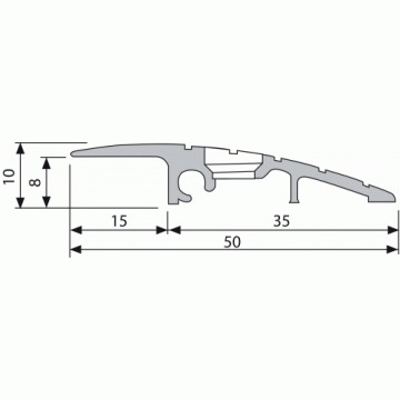 Rampe pmr d'acces a visser aluminium anodise pour epaisseur 10mm_0