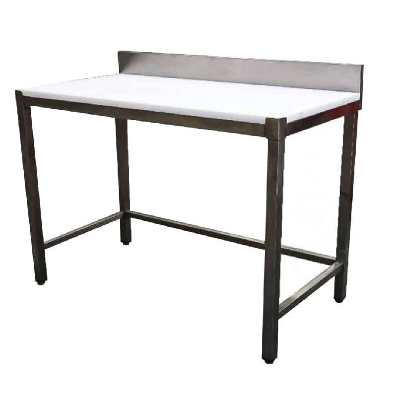 Table de découpe professionnelle, adossée, en inox AISI 304, P 600 mm (Longueur, mm: 1600 - Réf TABDECA166-1)_0