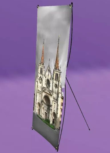 X banner éco - totem pliable - stand portable 60x160 cm avec visuel à œillets_0